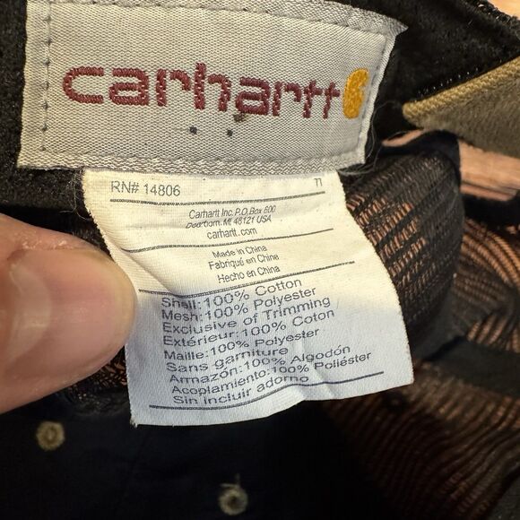 Carhartt 1889 Workwear Quality Hat Cap Canvas Meshback Adjustable Strap Brown - Picture 7 of 8